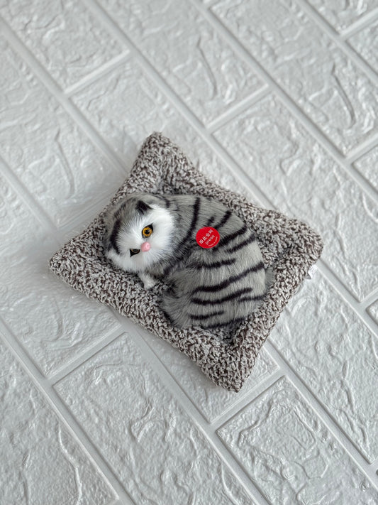 Sleeping Cat Plush Toy with Press Simulation