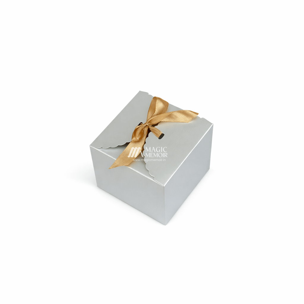 Paper Foldable Box 4x4" - Silver - Magic Memoir