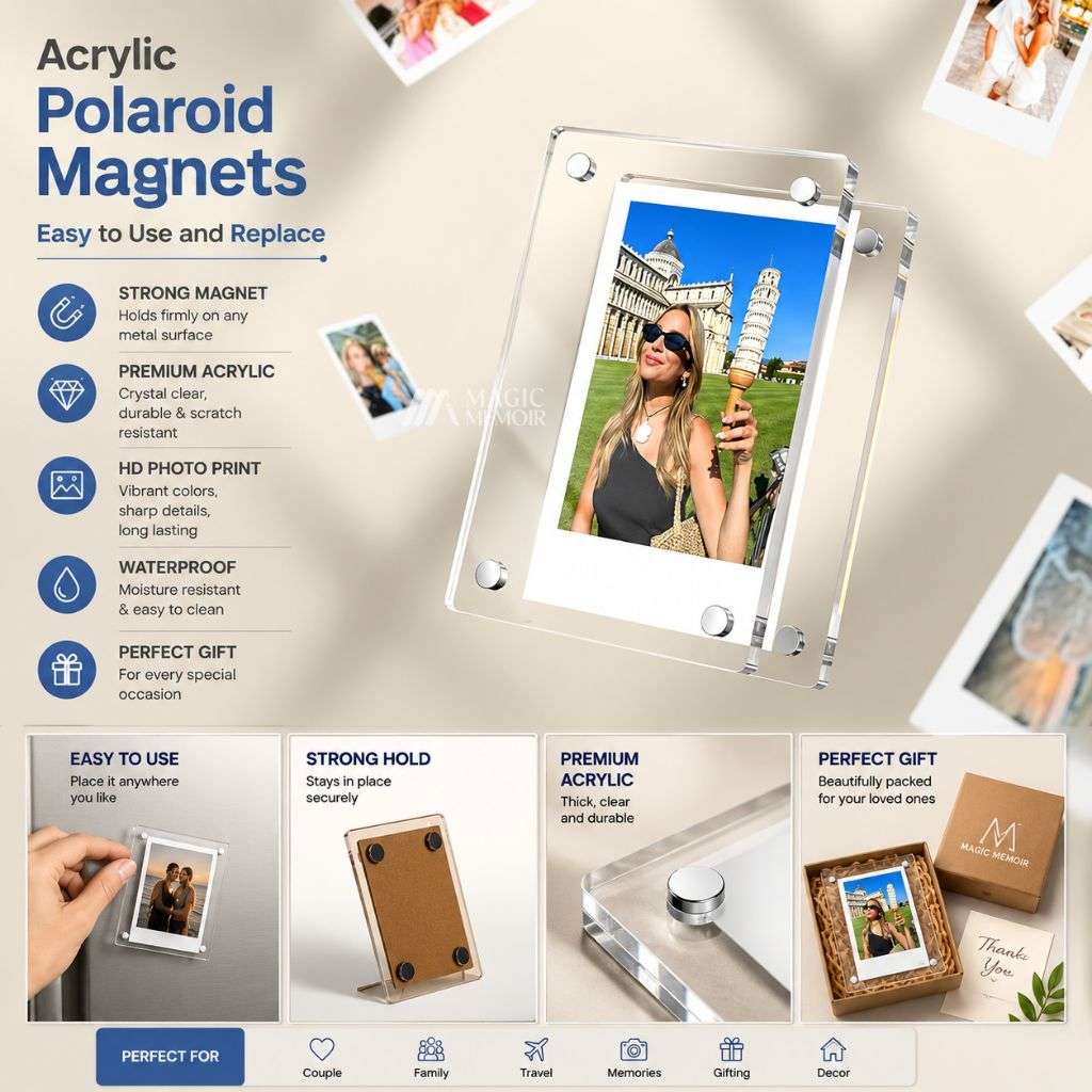 Acrylic Poloroid Fridge Magnets (3.5x2.5")