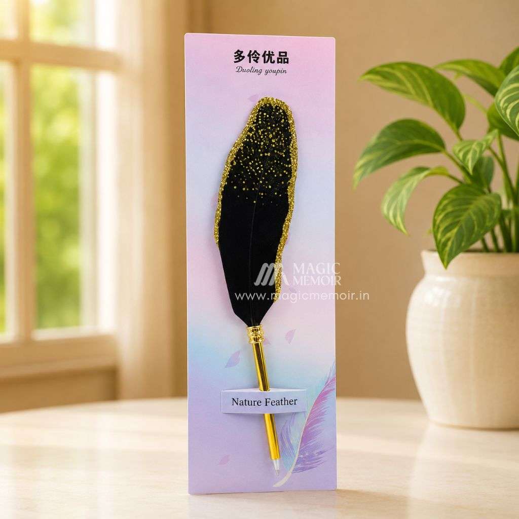 Premium Feather Pen For Nikkah Booklet - Black