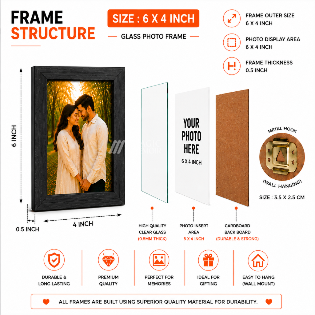 Photo Frame 6x4" - Glass