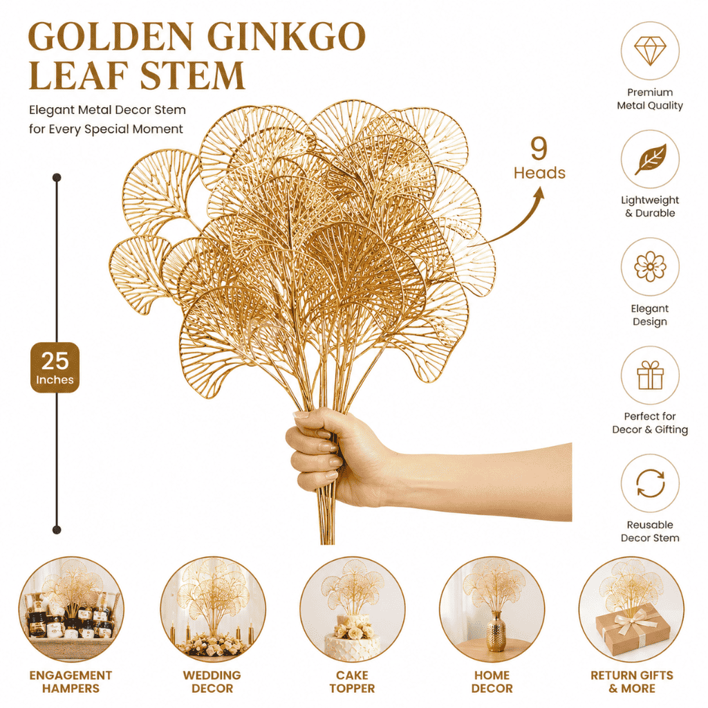 Artificial Gingko Leaves Golden