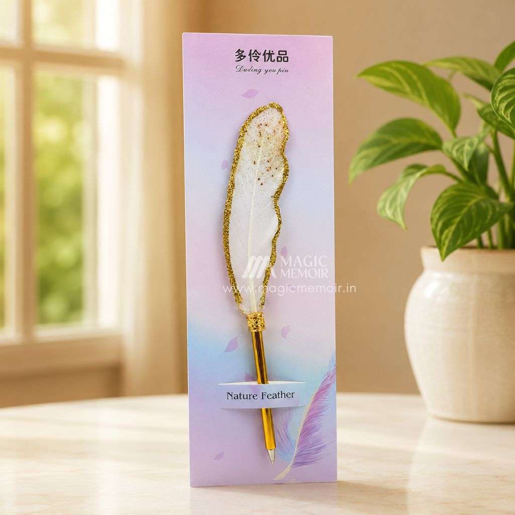 Premium Feather Pen For Nikkah Booklet - White