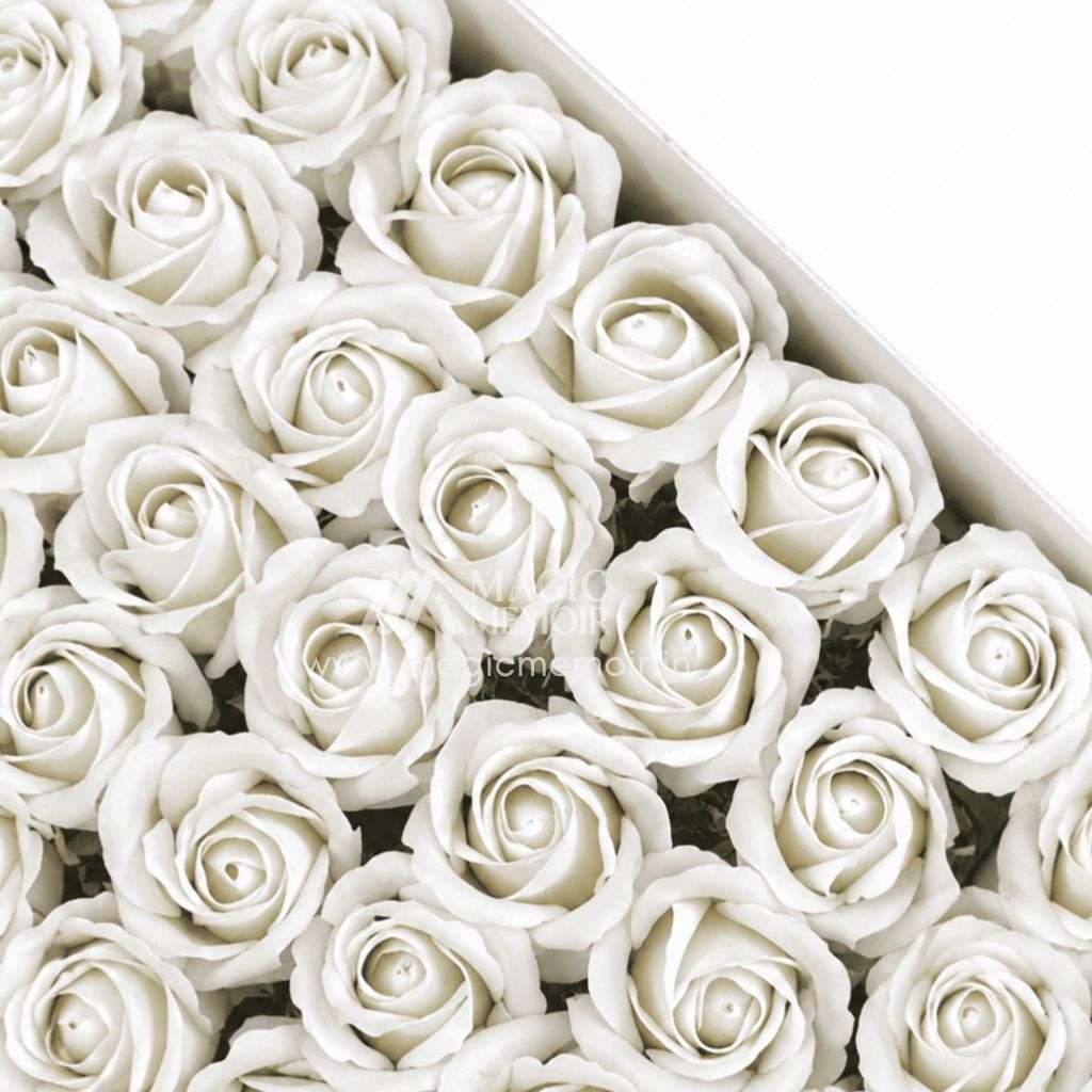 Artificial Scented Rose Flower – White