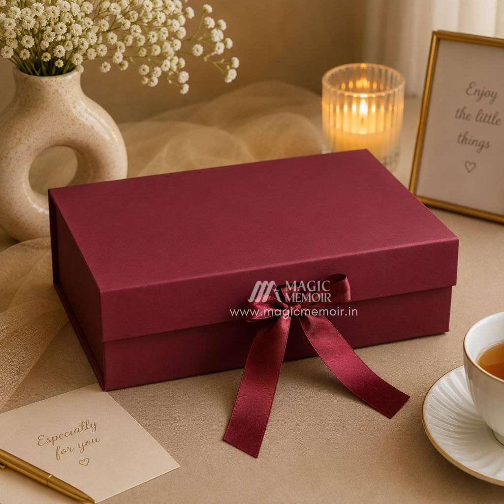 Ribbon Box Plain 14x10x4" - A4 Size