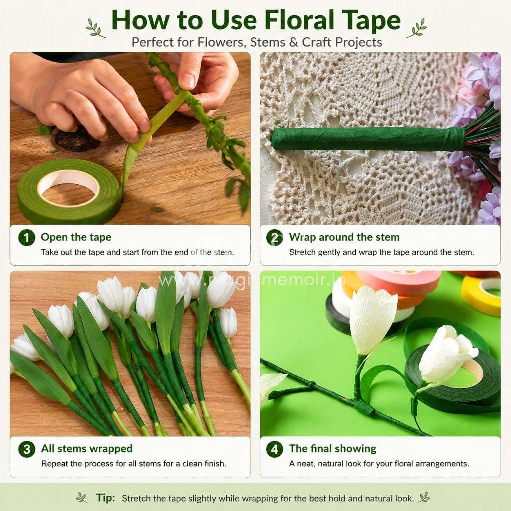 Green Tape for Flower Making 9mtr