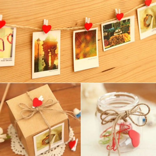Heart Shape Wooden Clips